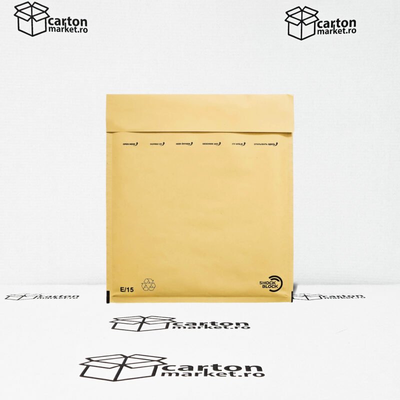 plic antisoc e15, 240x275+50 mm, kraft maro