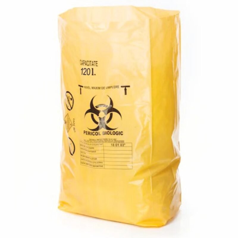 saci 120 l – pericol biologic – 50 bucați/set