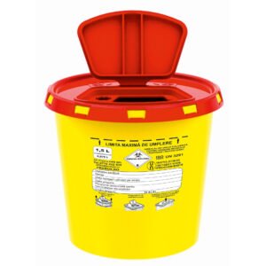 recipient pvc 1.5 l – deșeuri medicale intepatoare – tăietoare recipient pvc 1.5 l – deșeuri medicale intepatoare – tăietoare