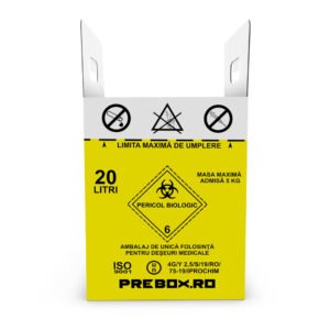 cutie carton 10 l cu sac – colectare deșeuri medicale infectioase cutie carton 10 l cu sac – colectare deșeuri medicale infectioase
