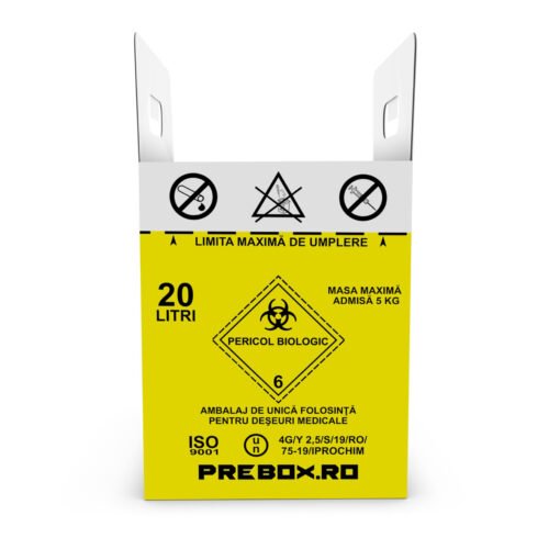 cutie carton 10 l cu sac – colectare deșeuri medicale infectioase