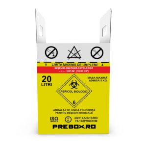 cutie carton 20 l cu sac – colectare deșeuri medicale anatomopatologice cutie carton 20 l cu sac – colectare deșeuri medicale anatomopatologice