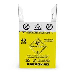 cutie carton 20 l cu sac – colectare deșeuri medicale infectioase