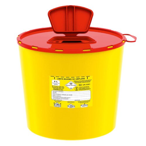 recipient pvc 5 l – deșeuri medicale intepatoare – tăietoare