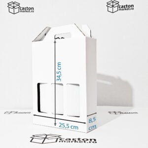 cutie 3 sticle vin, carton tip co3, 345 x 170 x 85 / ondula e, culoare carton:alb lucios cutie 3 sticle vin, carton tip co3, 345 x 170 x 85 / ondula e, culoare carton:alb lucios