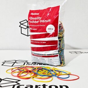 elastice pentru bani, 500gr/punga, 8mm x 1.5mm, optima natural