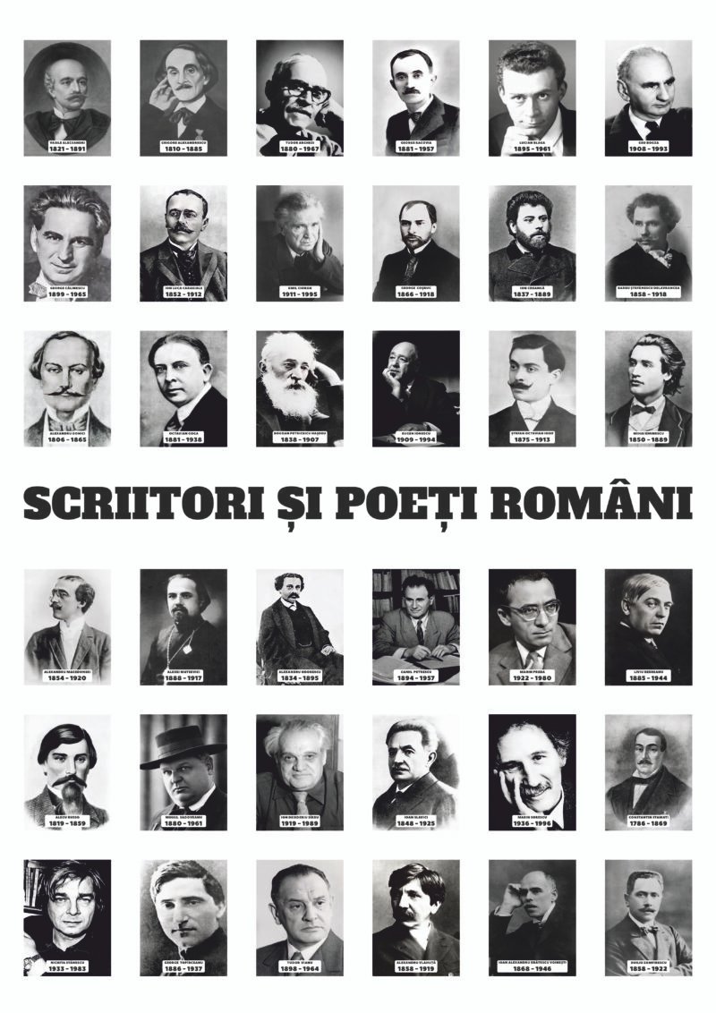 portrete scriitori si poeti romani 36 portrete a3
