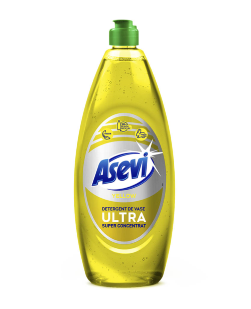 detergent de vase asevi ultra yellow, 650 ml