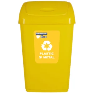 cos de gunoi cu capac batant , reciclare eco, galben, 35l