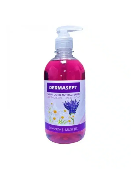 sapun lichid 500ml, cu pompita, antibacterian, dermasept