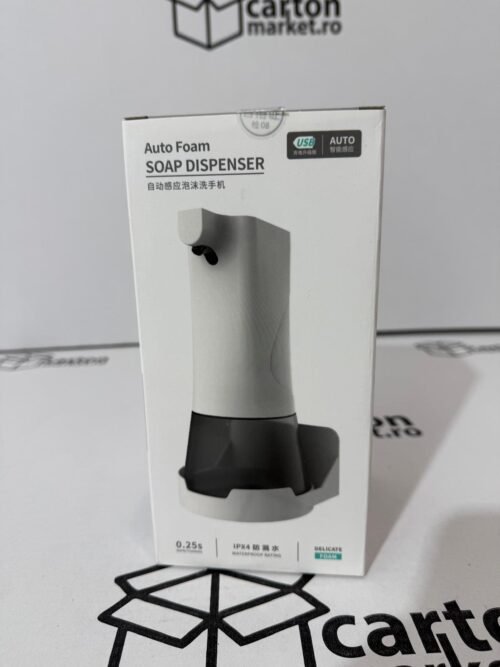 dozator de săpun lichid automat, din plastic, alb, 350 ml