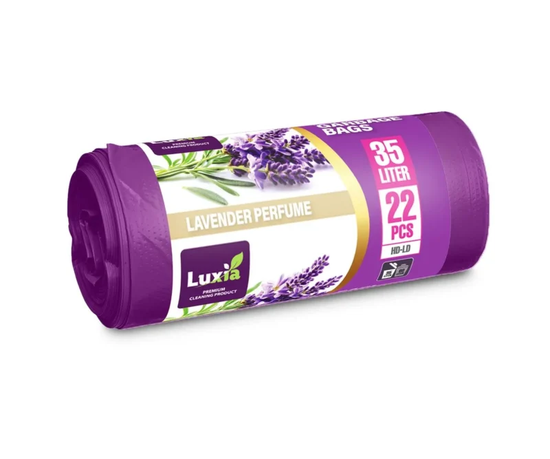 saci menajeri luxia 35l cu urechi de prindere 22 buc/rola hd ld mov lavanda
