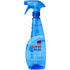 detergent pentru curățat geamuri, cu pulverizator, sano clear blue trigger, 750 ml