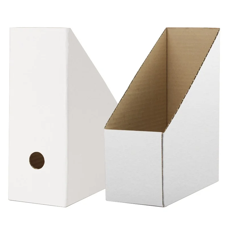 suport arhivare documente 300x245x115 mm, pozitie verticala, carton alb lucios intarit