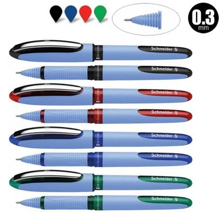 Roller cu cerneala SCHNEIDER One Hybrid C, ball point 0.3mm - scriere albastra/negru