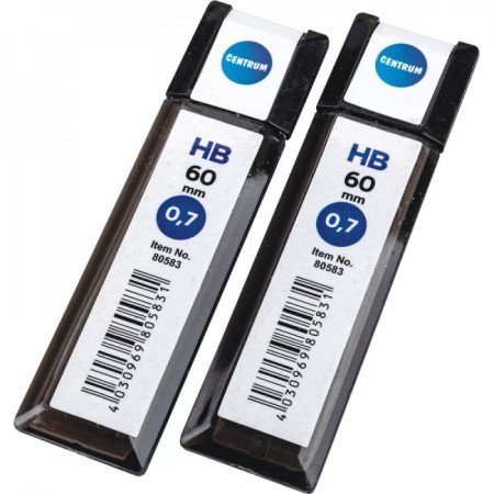 Mine creion mecanic  Centrum HB cu grosimea de 0,7mm si lungimea de 60mm. 12buc in flacon din material plastic cu capac,set 20 buc
