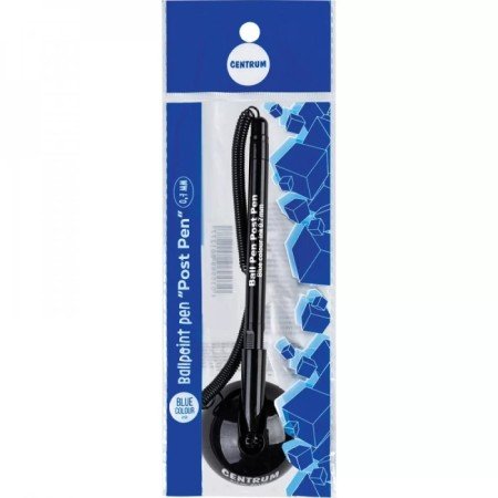 Pix Centrum POST PEN cu suport adeziv cu snur mina ALBASTRU 0,7mm pentru ghisee