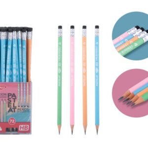 Creion negru Pastel  Daco CG103, corp rotund din lemn, mina standard HB,  corpul colorat in galben, verde, roz, portocaliu, 72BUC/set