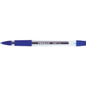 Pix cu gel 0,7 mm din plastic corp transparent albastru PENSAN SOFT GEL,12buc/cut