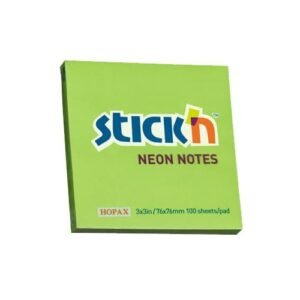 Notes autoadeziv 76 x 76 mm, 100 file, Stick"n culori neon