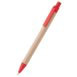 recicl 2 Pix cu mecanism, din carton reciclat, scriere albastra, 0.5 mm, corp kraft, extremitati si clips verde, albastru, rosu, alb