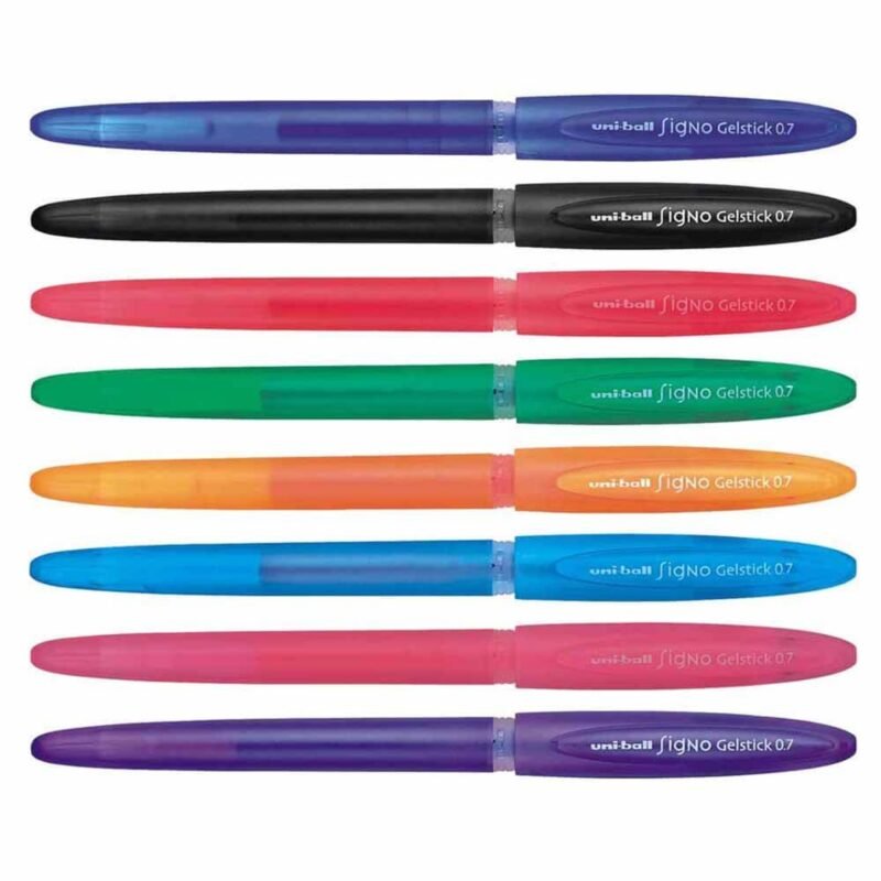 Pix cu gel 0.7 mm UNI-BALL Signo Gelstick UM-170, culori : albastru, negru, rosu, verde; 12buc/cut