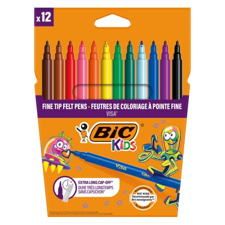carioci lavabile bic visa, 12 culori/set carioci lavabile bic visa, 12 culori/set