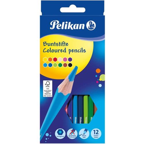 set 12 creioane colorate pelikan lacuite, varf 30 mm set 12 creioane colorate pelikan lacuite, varf 30 mm